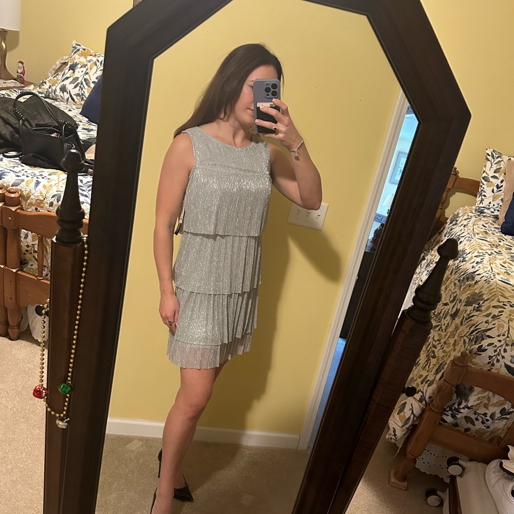 Silver sparkly glitter dress small